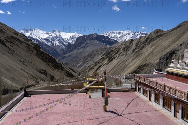 Tingmosgang, India, April 09, 2023: Exterior of Tserkamo Monastery in Ladakh region