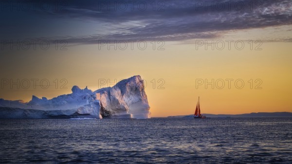 Greenland Ilulissat glaciers at fjord Disco Bay West Greenland
