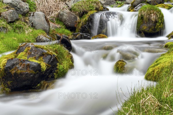 Small waterfall at Seydisfjordur town, East Iceland