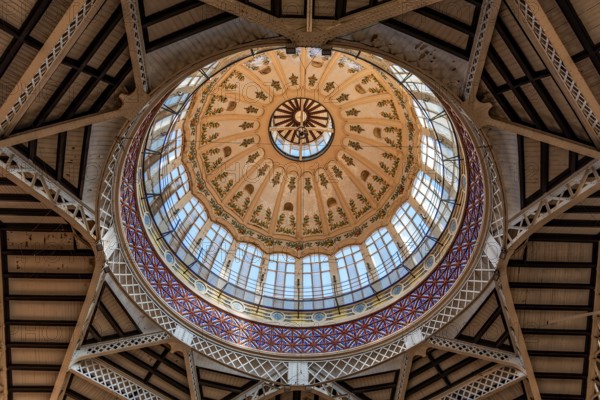 Valencia, Spain, July 29, 2023: Central Market of the city of Valencia. Interior View