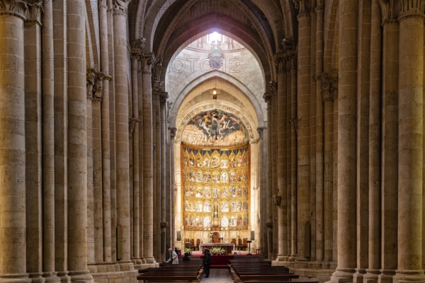 Salamanca, Spain, January 15, 2022: Cathedral of Salamanca Interior view