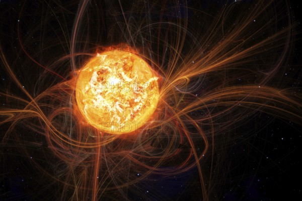 An image of the sun in space