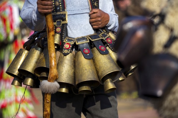 Participants take part in the International Festival of Masquerade Games Surva. The festival promotes variations of ancient Bulgarian and foreign customs and masks. Kukeri