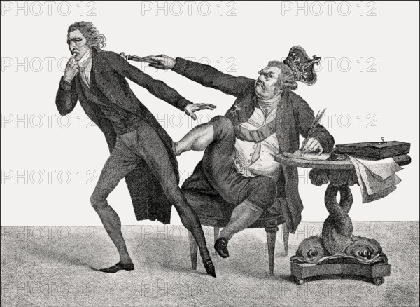 Caricature on King George III and William Pitt the Younger