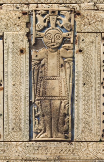Werden reliquary, supporting altar, 13th century, reliefs made from walrus tusk