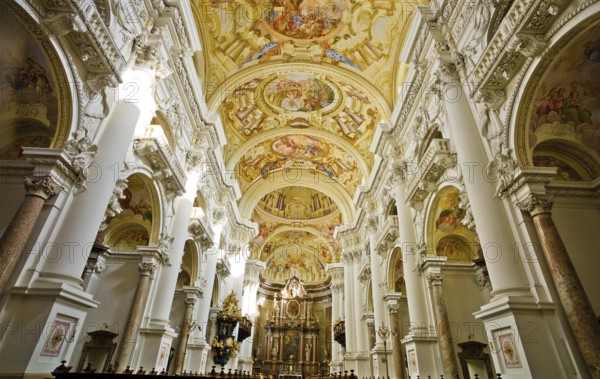 Austria, Upper Austria, Sankt Florian. Interior view of the collegiate church Austria