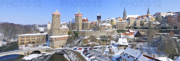 View of Old Town of Bautzen, in the Winter View of Bautzen's Old Town, in the Winter