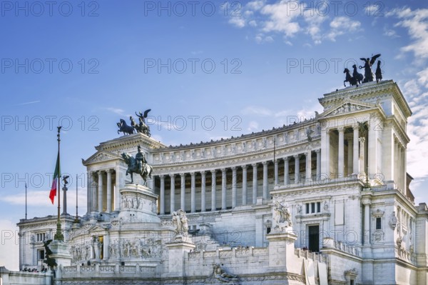 Altare della Patria also known as National Monument to Victor Emmanuel II is a monument built in honour of Victor Emmanuel, the first king of a unified Italy, Rome, Italy