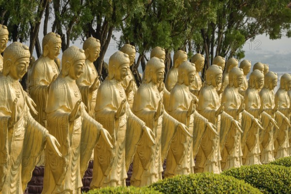 Smaller Buddha statues in the Great Buddha Land at the monastery of the Fo Guang Shan Buddha Museum, Tongling Rd, Dashu District, Kaohsiung, Taiwan