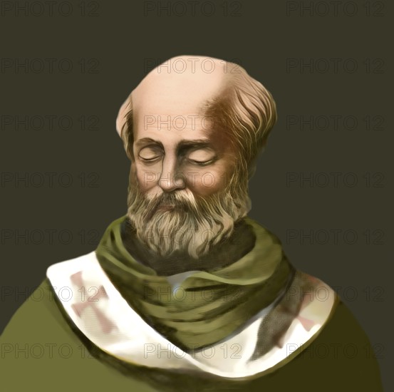 Pope Agatho, Saint Agathon or Agatone, bishop of Rome from 27 June 678 until his death in 681, digitally edited