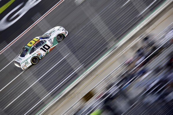 NASCAR Xfinty Driver, Justin Haley (10) races off turn four during the Alsco Uniforms 250 at the Atlanta Motor Speedway in Hampton GA