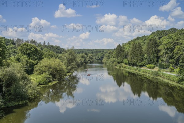 River Lahn, Lahn valley near Aumenau, Limburg-Weilburg district, Hesse, Germany