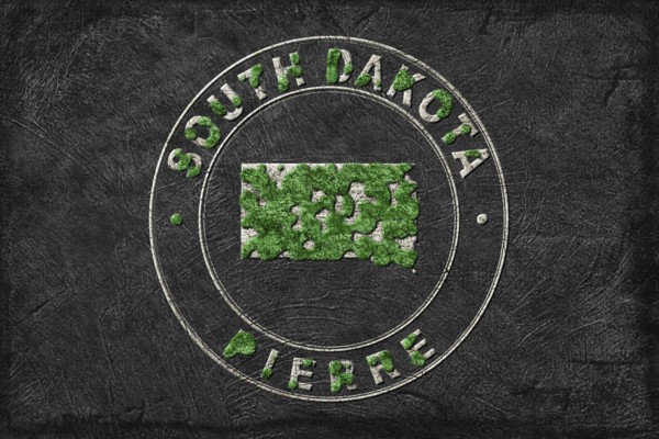 Map of South Dakota Reforestation Green Agenda, Climate Message