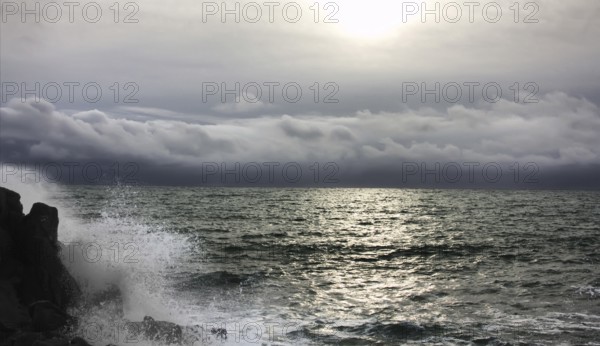 HDR tonemapped. Surf and cloud over Pacific ocean