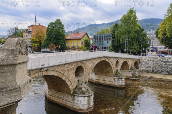 Latin Bridge, an Ottoman bridge in Sarajevo, Bosnia and Herzegovina