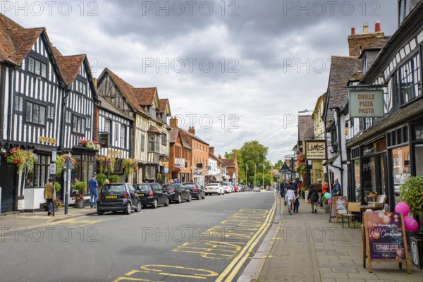 Street view of Stratford, a town in Cotswolds area known as the birthplace of Shakespeare, in England, UK