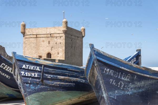 Scenic Scala du Port at the harbor of Essaouira, Morocco