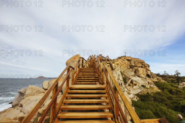 Views around Granite Island Recreation Park in Victor Harbor on a sunny autumn day in South Australia, Australia