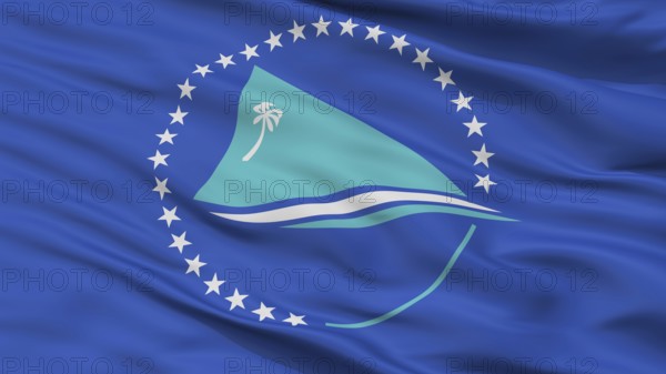 The Pacific Comm Flag, Closeup View