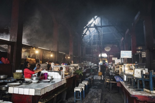 Market hall, food stalls, Analakely Market Antanarivo, Madagascar