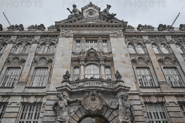 Facade, the Preysing-Palais became the first headquarters of the Bayerische Hypotheken- und Wechsel-Bank in 1835, Kardinal-Faulhaber-Straße, Munich, Upper Bavaria, Bavaria, Germany