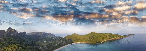 Impressive aerial view of a tropical beach from a drone