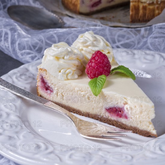 Fresh and delicious raspberry cream pie