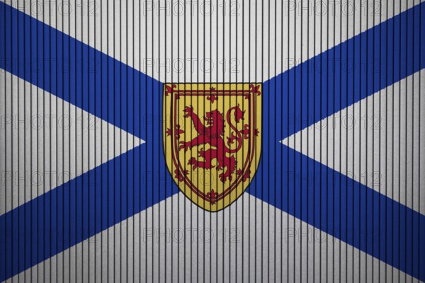 Nova Scotia Flag painted on the cracked grunge concrete wall