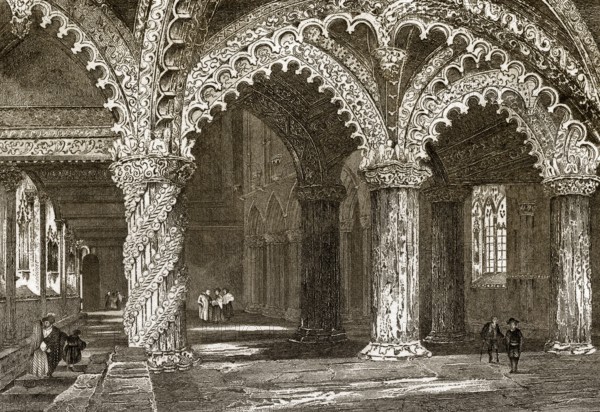 Rosslyn Chapel, die Stiftskapelle von St. Matthew, Roslin, Midlothian, Schottland, 19.