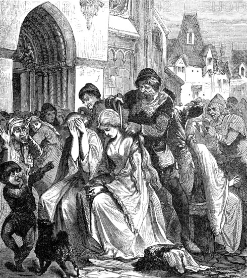 Forced hair cut to women having sex with Catholic priests, 11th century