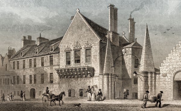 Moray House, Canongate, Edinburgh, Scotland, 19th century, from Modern Athens by Th. H. Shepherd