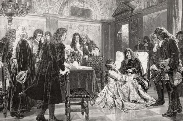 Frederick I at the sickbed of Frederick William, the Great Elector
