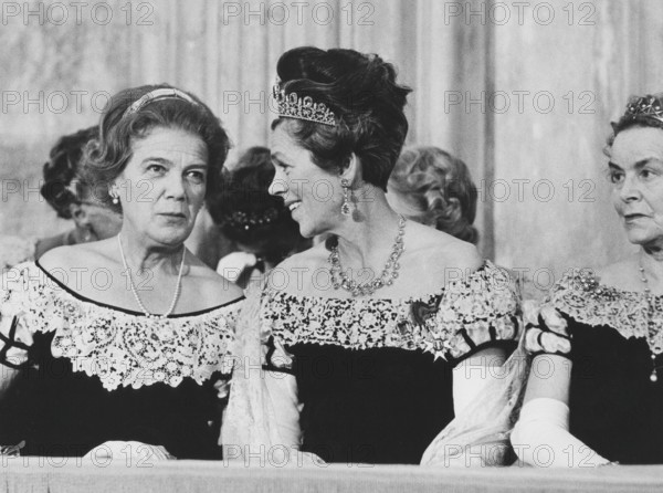 Estelle Bernadotte. Born Estelle Romaine Manville. 1894-1984. She was married to count Folke Bernadotte. Pictured in the middle when attending the opening of the swedish parliament 1966