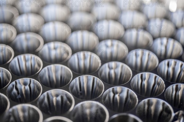 Abstract and up close view of the inside of an LED traffic light
