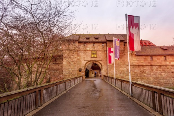 Nuremberg, Germany, December 24, 2016: Frauentor gate was the main gate in the southeast of the city walls