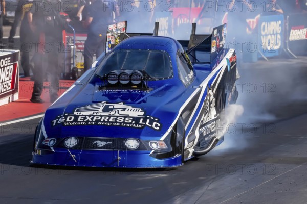 NHRA driver, Terry Haddock, prepares to qualify for the Dodge Power Brokers NHRA Mile-High Nationals in Morrison, CO, USA