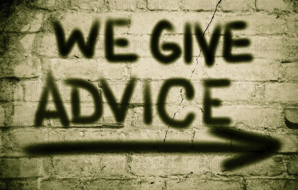 We Give Advice Concept
