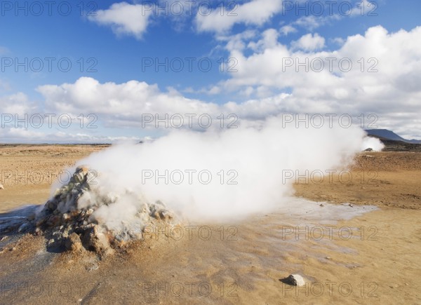 Volcanic desert landscape in iceland near akureyri