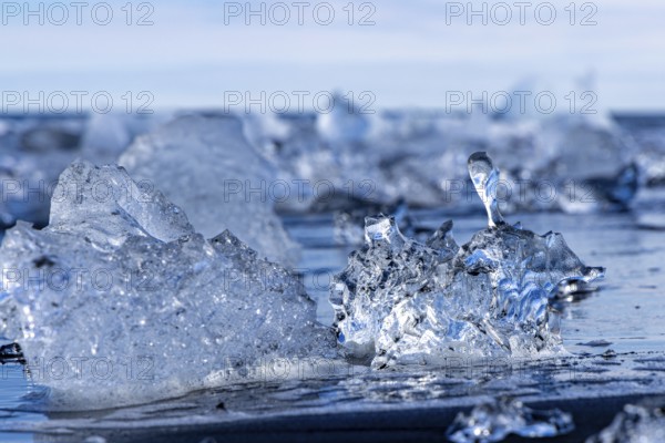 Diamond Beach at noon, Jökulsarlon, south coast, island