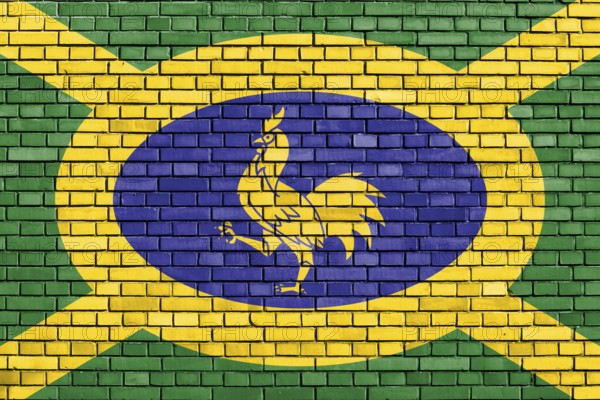 Flag of Penkhull painted on brick wall