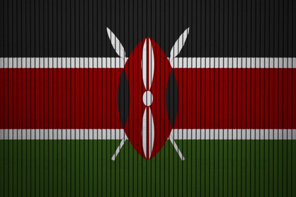 Kenya Flag painted on the cracked grunge concrete wall