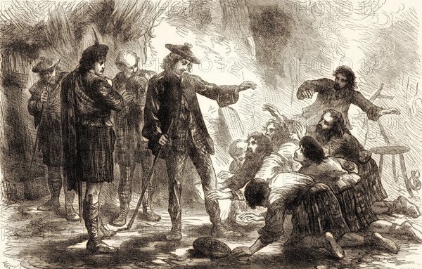 Charles Edward Stuart after the Battle of Culloden on 16 April 1746, Jacobite rising of 1745, From British Battles on Land and Sea, by James Grant