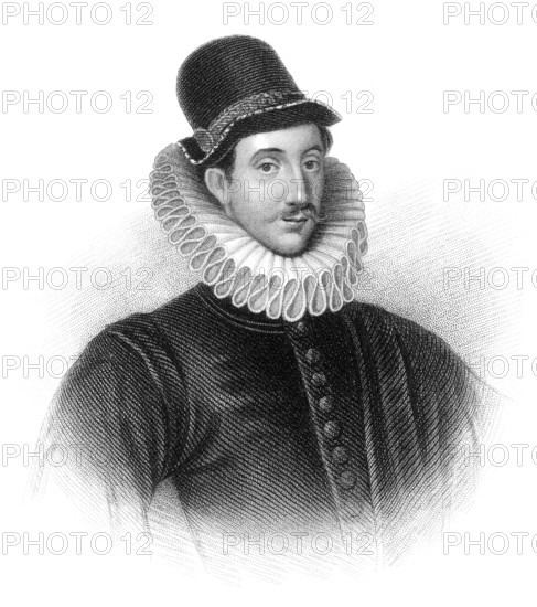 Sir Fulke Greville, 1. Baron Brooke, de jure 13. Baron Latimer und 5. Baron Willoughby de Broke, 1554-1628, ein elisabethanischer Dichter, Dramatiker und Staatsmann