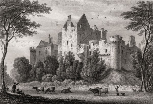 Craigmillar Castle, Edinburgh, Scotland, 19th century, from Modern Athens by Th. H. Shepherd