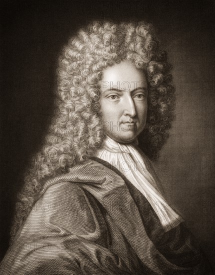 Daniel Defoe, 1661 - 1731, an English dealer, writer and journalist, author of Robinson Crusoe