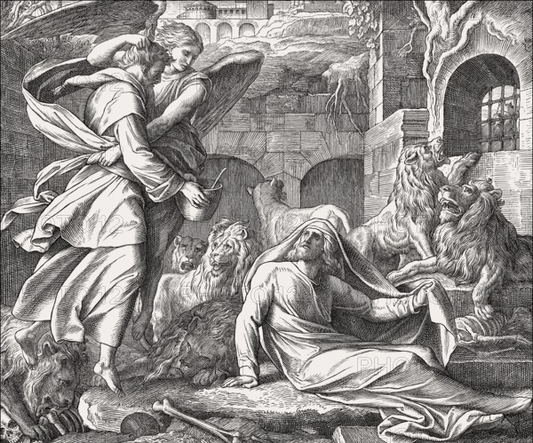 Daniel in the Lions' Den, Old Testament, by Julius Schnorr von Carolsfeld