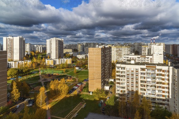 Top view of the fall in the Zelenograd district 15, Russia