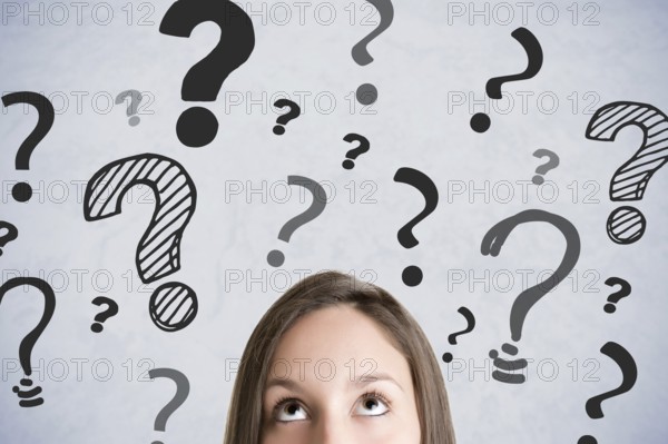 Woman thinking and having many doubts