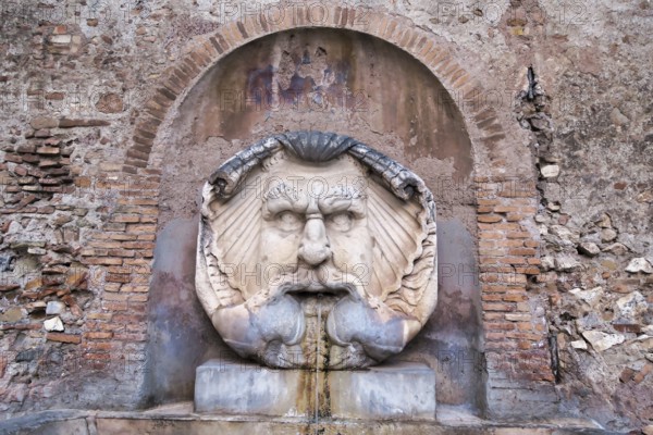 Detail of fountain in rome italy, photo as a background in old italian roman capital city, rome, italy