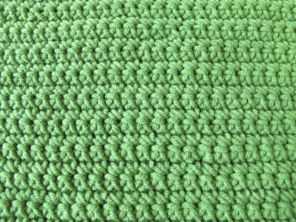 Crochet pattern with single crochet stitches in green